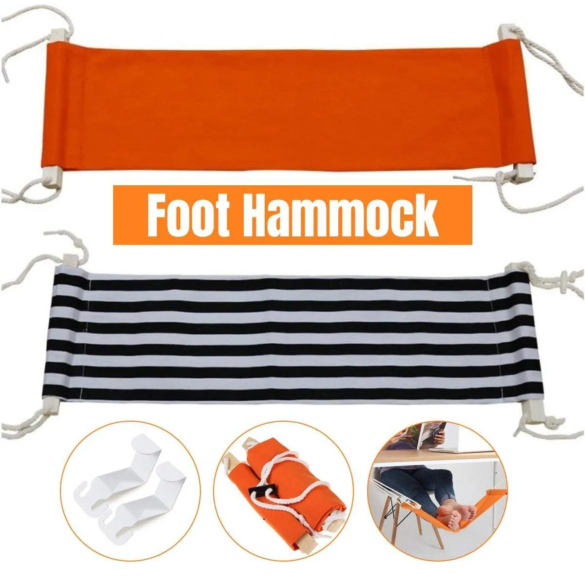 Foot Hammock Under Desk Hanging Office Footrest for Comfortable Leg Support
