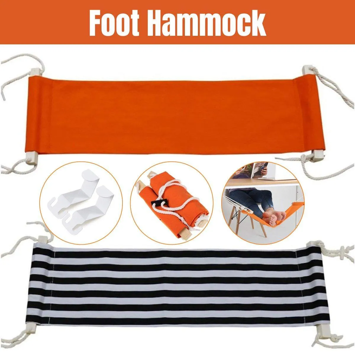 Foot Hammock Under Desk Hanging Office Footrest for Comfortable Leg Support