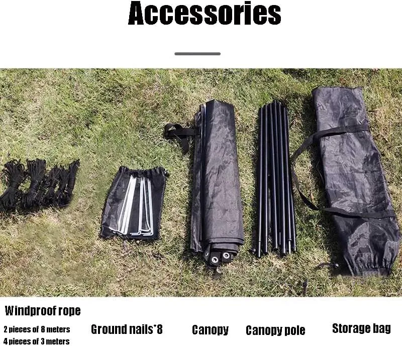 for Cadillac Celestiq/Concept/CT4/CT5/CT6/Escalade/XT5/XT6/BLS Camping Tarpaulin Car Awning Waterproof Hammock Rainproof Sunshade Rainproof Awning Outdoor,A Black-S