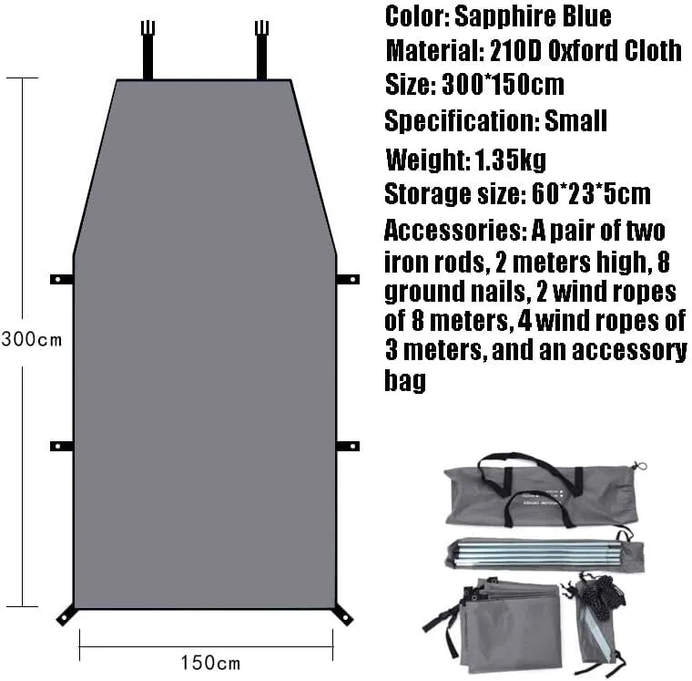 for Lincoln Capri/Continental/Cosmopolitan/H-Series/Lincoln/LS Camping Tarpaulin Car Awning Waterproof Hammock Rainproof Sunshade Rainproof Awning Outdoor,B Grey-S