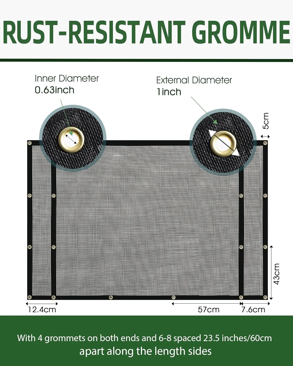 FoundGo 7' x 14' Dump Trailer Tarp [18oz] Heavy Duty Dump Truck Mesh Tarp with Grommets Vinyl Coated Waterproof Truck Cover with Double Pocket incl. 4X Elastic Rope