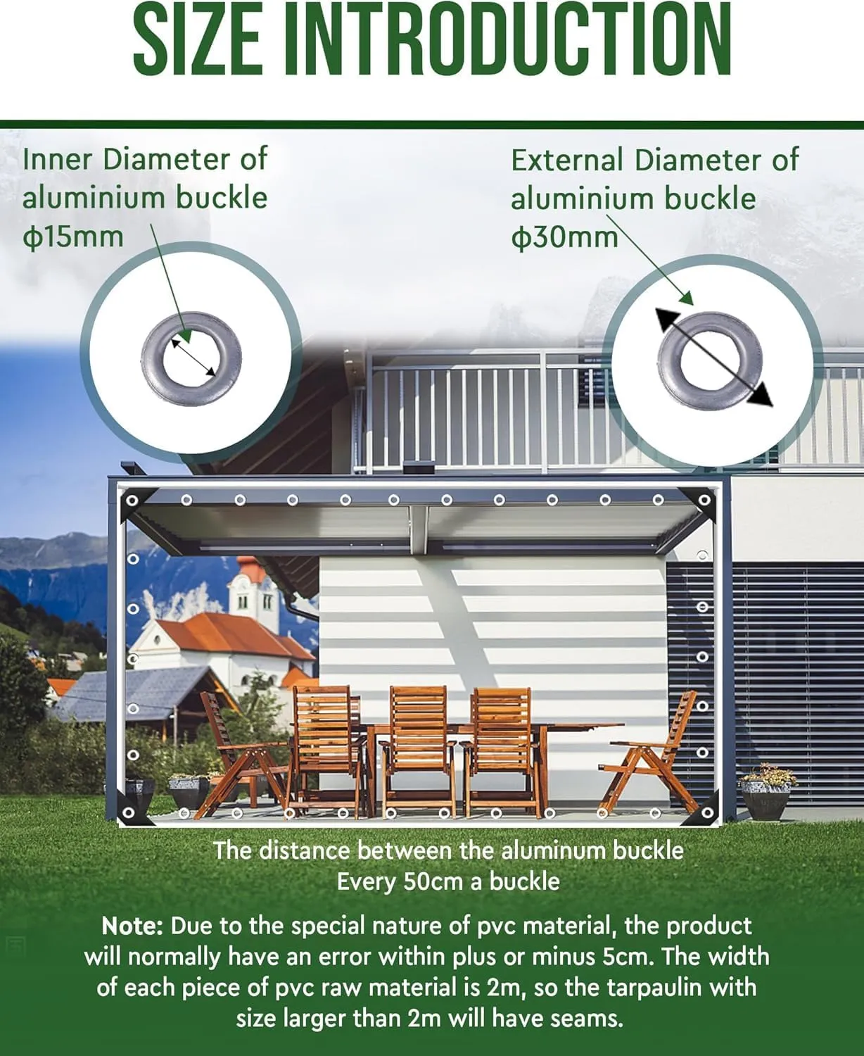 FoundGo Clear Tarps Heavy Duty PVC Vinyl 20 Mil Thick Tarpaulin, Glass Tarpaulin 8' x 16' with Metal Grommets，Protects Against Water, UV-Ray, Tear, Cold Weather Resistan for Greenhouse Balcony Garden