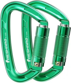 FresKaro 4inches 25kN-5621lbs Climbing Carabiners, UIAA CE Certified, Twist Auto Locking, Made of 7075 Aluminium, Lightweight, Rust Proof, for Mountaineering, Rappelling etc., Multi-Colors