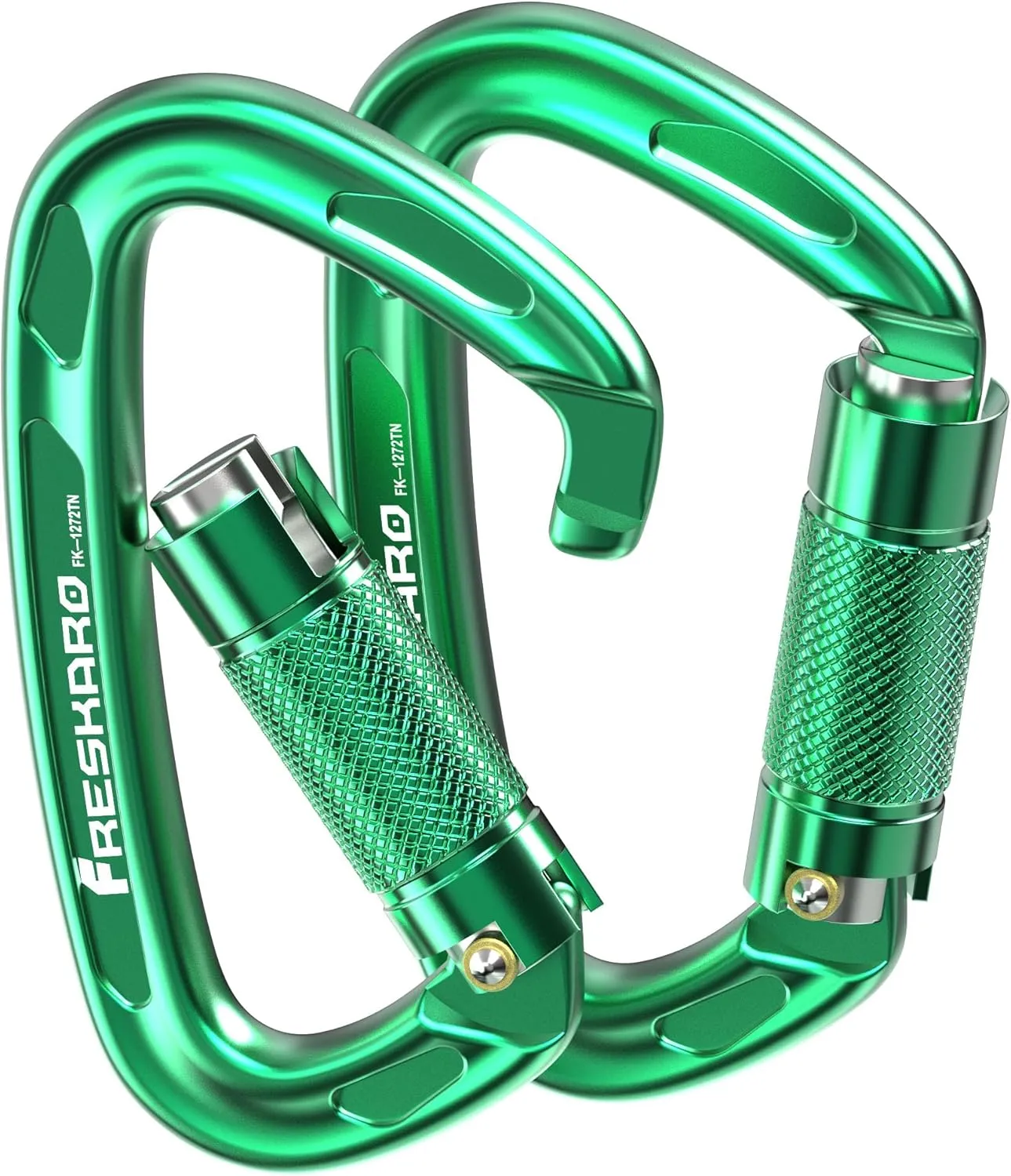 FresKaro 4inches 25kN-5621lbs Climbing Carabiners, UIAA CE Certified, Twist Auto Locking, Made of 7075 Aluminium, Lightweight, Rust Proof, for Mountaineering, Rappelling etc., Multi-Colors