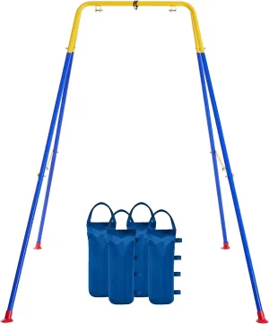 FUNLIO Foldable Swing Stand for Kids with 4 Sandbags, Heavy Duty Metal A-Frame Indoor/Outdoor for Backyard, Suitable Most Toddler/Baby Jumper/Hammock Chair