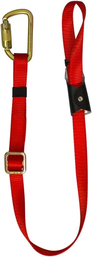 Fusion Climb Lanyard with Double Locking High Strength Steel Carabineer, Red/Gold