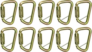 Fusion Climb Tacoma High Strength Auto-Lock Gold Steel Carabiner Clip 50kN for Heavy Duty, Construction, Roofing, Climbing, Camping, hammonk UIAA
