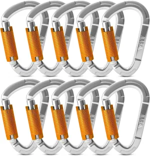 FVW Auto Locking Rock Climbing Carabiner Clips,Professional 25KN (5620 lbs) Heavy Duty Caribeaners for Rappelling Swing Rescue & Gym etc, Large D-Shaped Carabiners