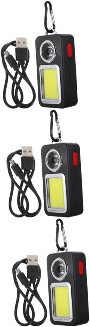Gadpiparty 3pcs Emergency Led Flashlight Solar Usb Rechargeable for Camping Emergency Light Outdoor Lantern