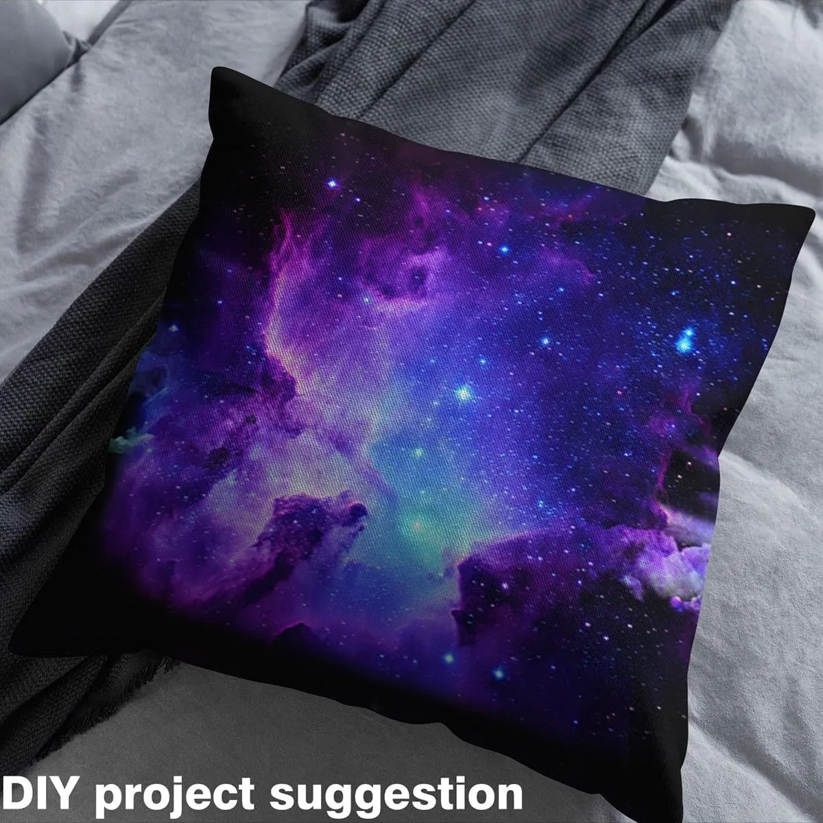 Galaxy Upholstery Fabric by The Yard, Purple Blue Universe Starry Sky Reupholstery Fabric for Chairs,Outer Space Theme Decorative Fabric for Outdoor and Home DIY Projects, 2 Yards, Blue Purple