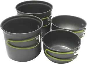 GALPADA 1Set Portable Aluminium Alloy Cookware for Outdoor Camping Lightweight Cooking Pots with Collapsible Handles for Picnics Hiking and
