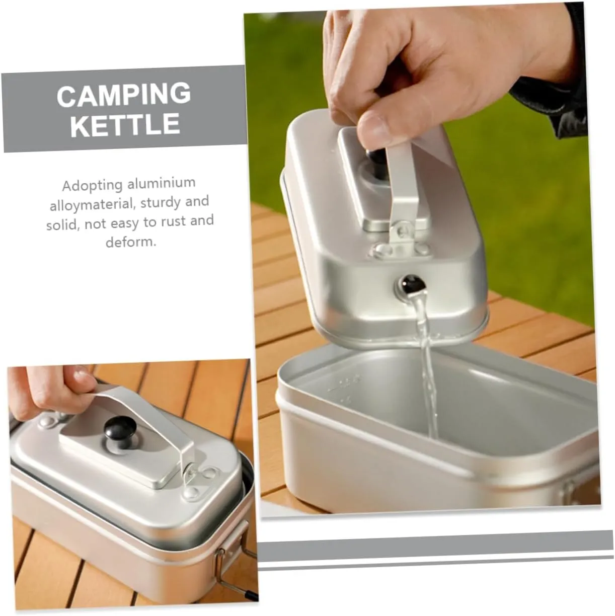 GALPADA 2pcs Ergonomic Handle Aluminium Alloy Water Kettle Electric for Camping Tea