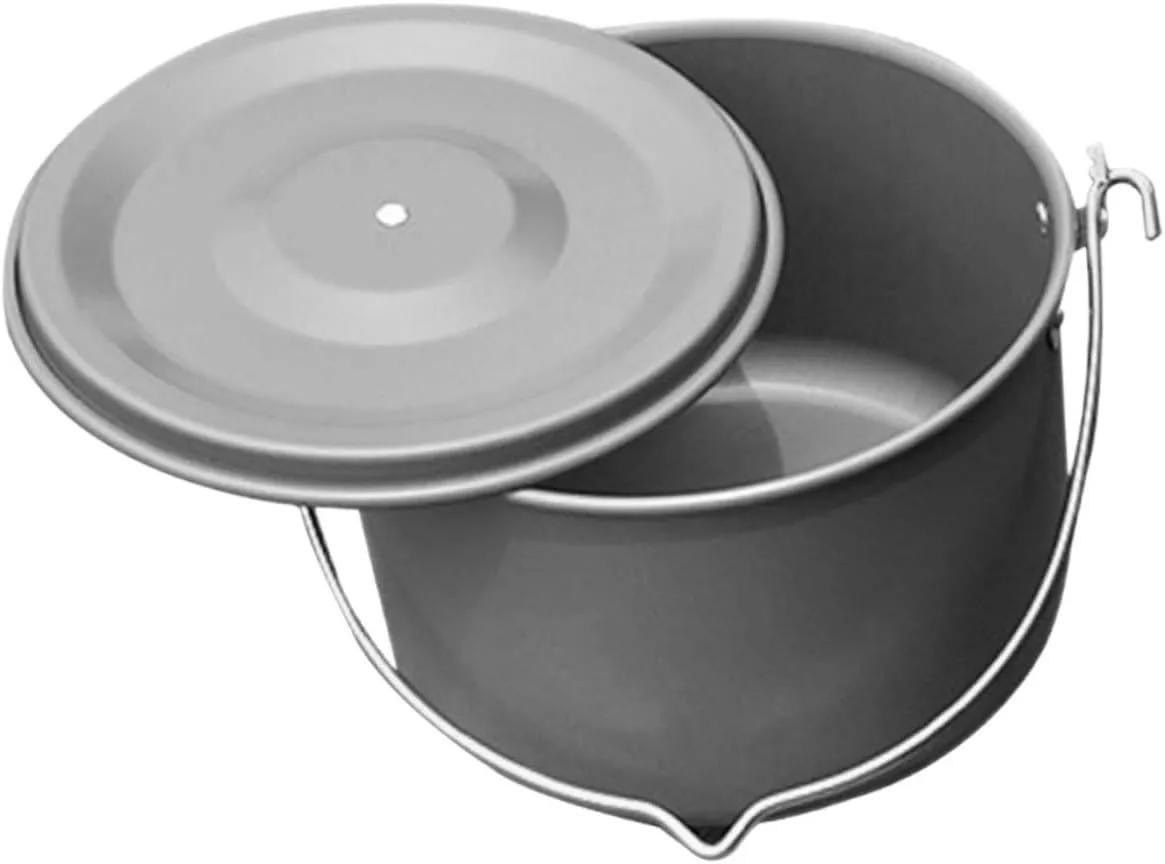 GALPADA Large Group Outdoor Cooking Pot Cast Iron Campfire Pot Heat Exchange Cooking Essentials