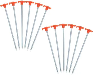 GANAZONO 12Pcs Heavy Duty Tent Pegs Durable Metal Rock Stakes for Camping Awning and Outdoor Use Easy Pull Design for Quick Removal Stable Support for Tents Windy Conditions