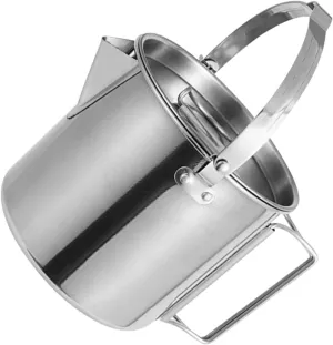GANAZONO Outdoor Stainless Steel Heating Kettle Large Capacity Boiling Water Pot with Ergonomic Handle Design for Camping Hiking and Stovetop Use
