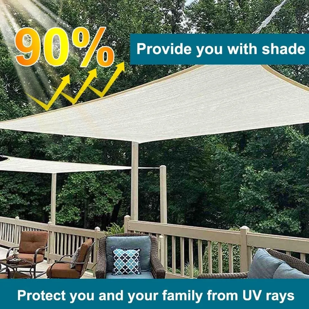 Garden Shade Cloth, Outdoor Sun Shade Net Cover, White Mesh Tarp with Grommets, 6.6ft 16ft 20ft 26ft Pergola Shade Netting, Apply to Greenhouse Lawn Patio(Size:6.6x10ft)