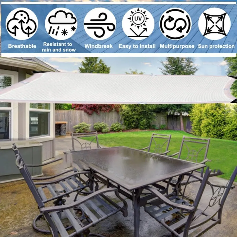Garden Shade Cloth, Outdoor Sun Shade Net Cover, White Mesh Tarp with Grommets, 6.6ft 16ft 20ft 26ft Pergola Shade Netting, Apply to Greenhouse Lawn Patio(Size:6.6x10ft)