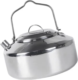 Garneck Camping Tea Pot Portable Stainless Steel Water Kettle for Outdoor Use Wear Resistant Multi Function Kettle for Boiling Water Making Tea Camping Gear
