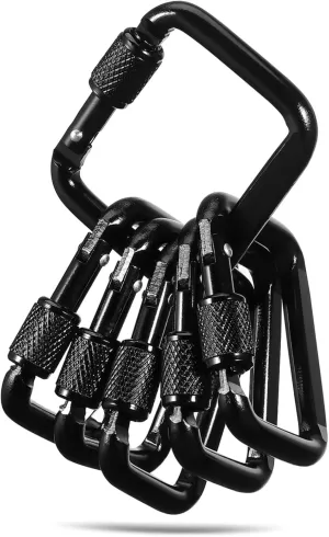 Gatuida 6 Pack Locking Keychain Clips Heavy Duty Metal Carabiner Keyring Holder for Climbing