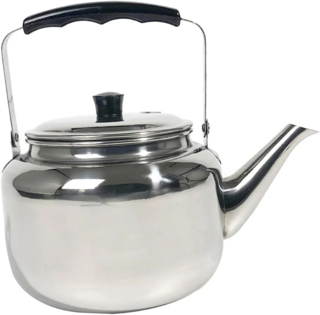 Gatuida Stainless Steel Whistling Kettle Lightweight Portable Teapot for Camping Hiking Metal Water Kettle for Tea Household Use Easy to Transport Store
