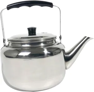 Gatuida Stainless Steel Whistling Kettle Lightweight Portable Teapot for Camping Hiking Metal Water Kettle for Tea Household Use Easy to Transport Store