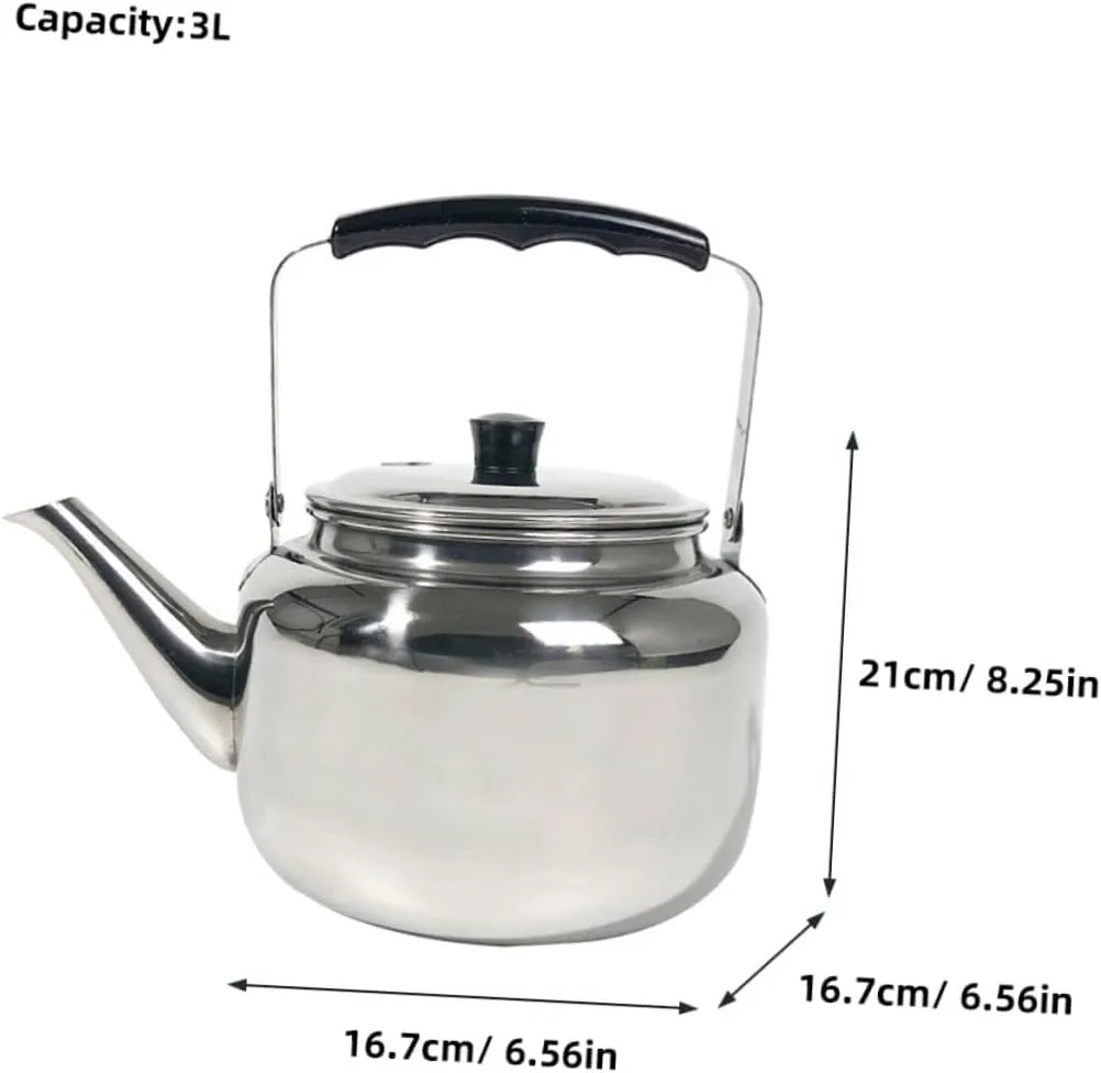 Gatuida Stainless Steel Whistling Kettle Lightweight Portable Teapot for Camping Hiking Metal Water Kettle for Tea Household Use Easy to Transport Store