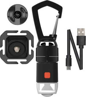 GEAR AID Carabiner Light Kit, 4-in-1 Portable, Rechargeable LED for Biking, Camping and The Outdoors, 1/4-20 Attaches to 550 Paracord, Swivels 360° for Easy Access to Devices & Gear