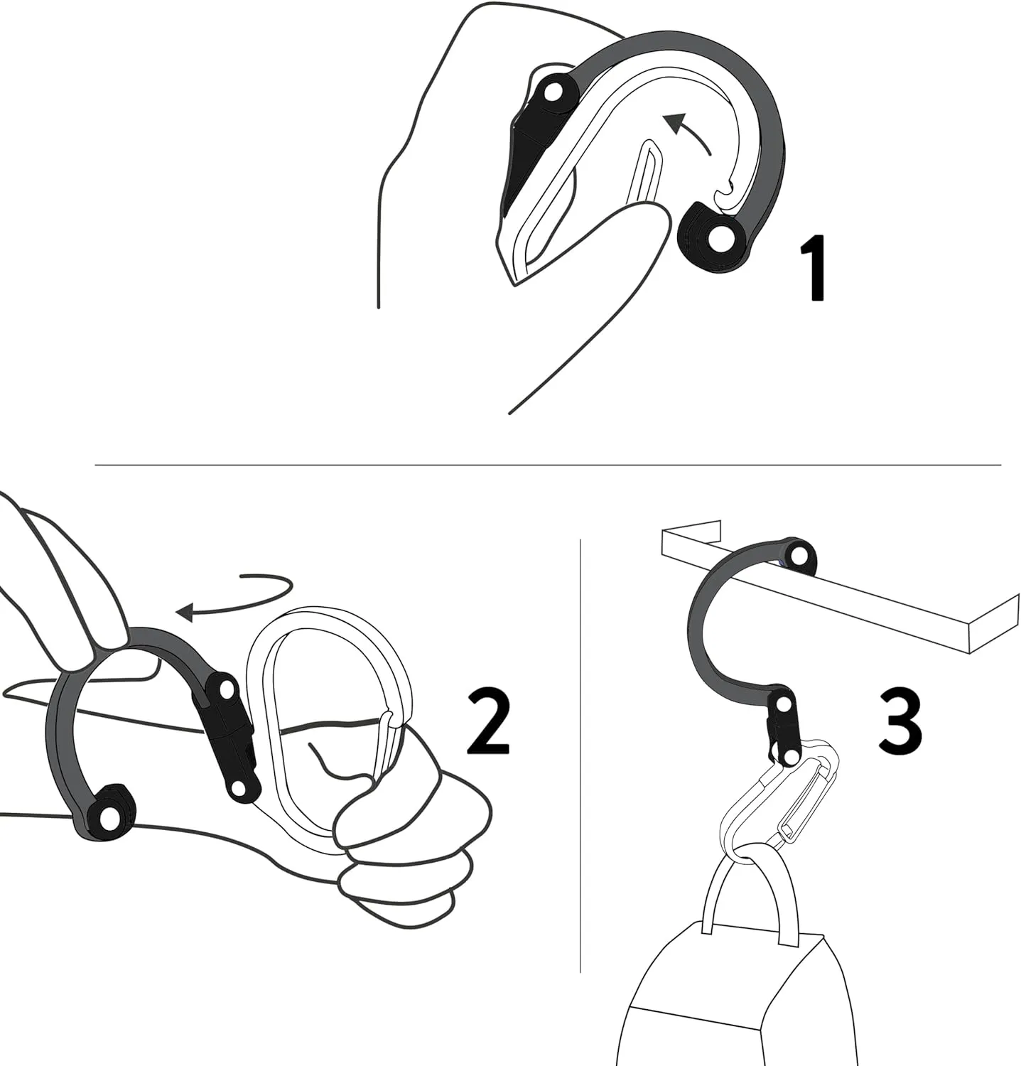 GEAR AID HEROCLIP 360° Swivel Carabiner Gear Clip and Hook (Medium) for Camping, Backpack, Suitcases and Garage Organization