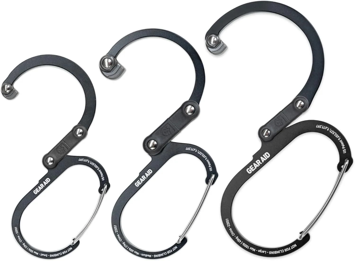 GEAR AID HEROCLIP 360° Swivel Carabiner Gear Clip and Hook (Medium) for Camping, Backpack, Suitcases and Garage Organization