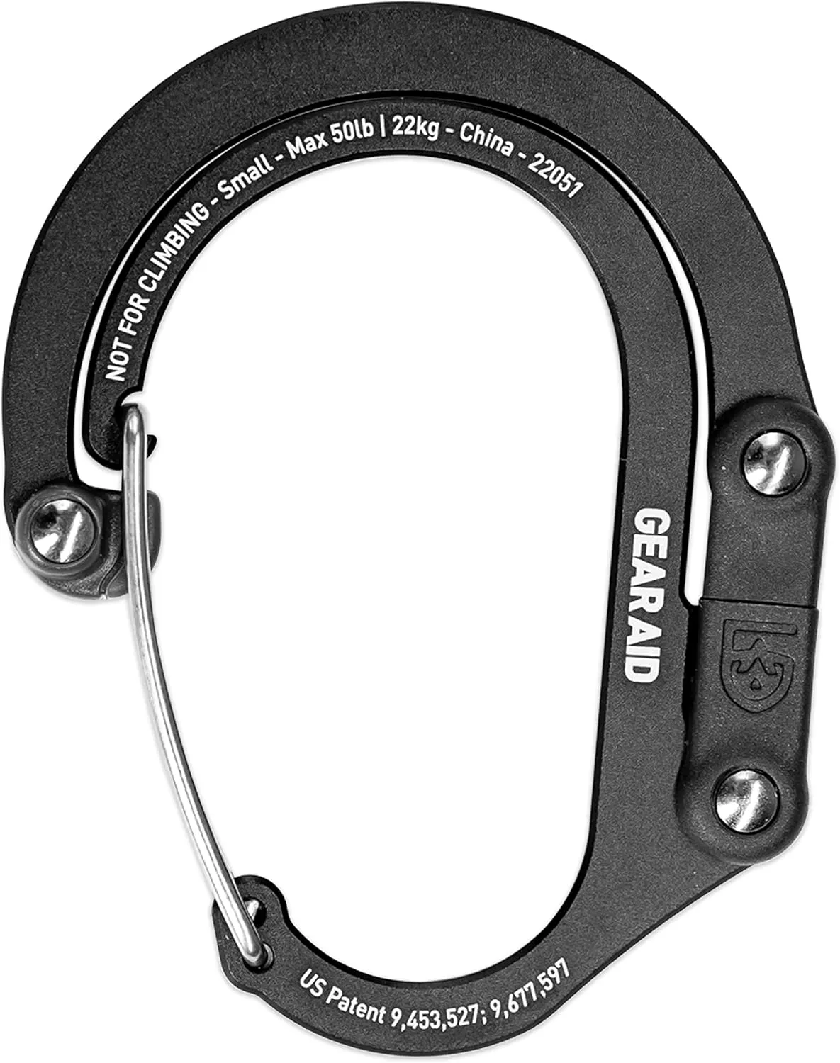 GEAR AID HEROCLIP 360° Swivel Carabiner Gear Clip and Hook (Medium) for Camping, Backpack, Suitcases and Garage Organization