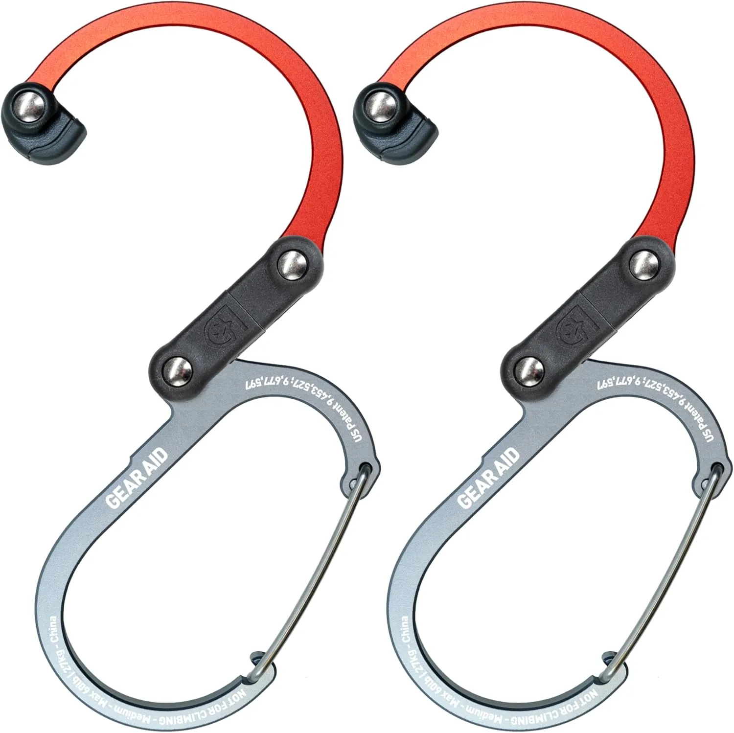 GEAR AID HEROCLIP 360° Swivel Carabiner Gear Clip and Hook (Medium) for Camping, Backpack, Suitcases and Garage Organization