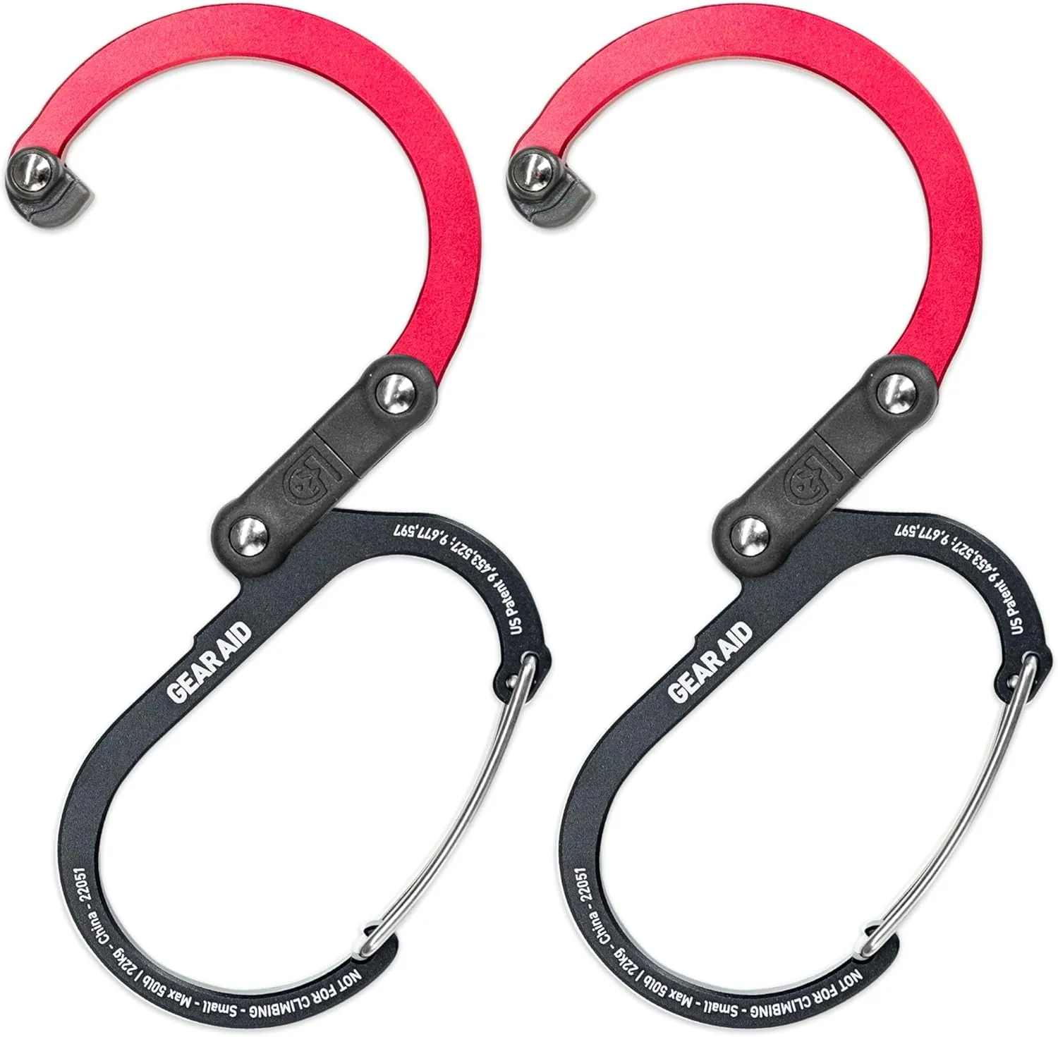 GEAR AID HEROCLIP (Small) Carabiner Gear Clip and Hook, for Hanging Bags, Purses, Lanterns, Strollers, Tools, Helmets, Water Bottles, and More