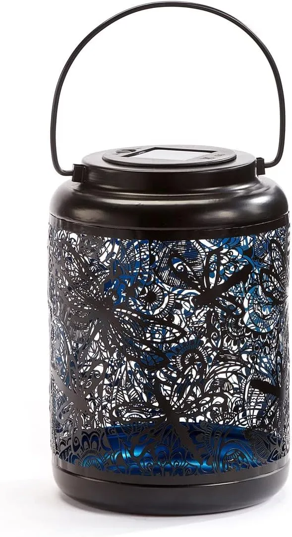 Giftcraft 717924 Dragonfly Hanging Solar Lantern, 12.20-inch Height