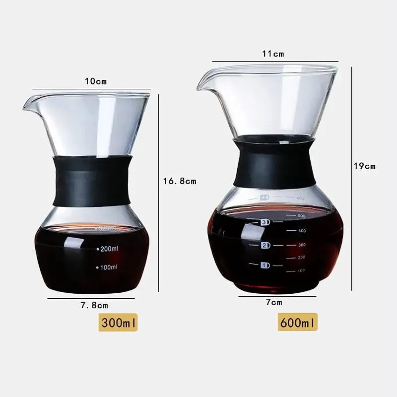 Glass Coffee Kettle with Stainless Steel Filter