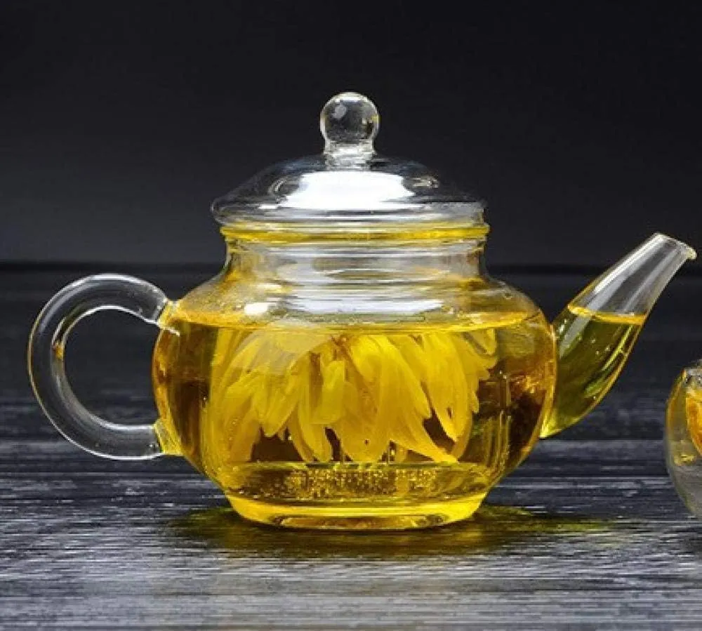 Glass Teapot Kettle Glass Teapot Tea Pots Thickened Handmade Heat-Resistant High Borosilicate Glass Tea Set Six Pot Tea Bubble Teapot Kung Fu Teacup Special (Light Green)