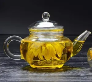 Glass Teapot Kettle Glass Teapot Tea Pots Thickened Handmade Heat-Resistant High Borosilicate Glass Tea Set Six Pot Tea Bubble Teapot Kung Fu Teacup Special (Light Green)