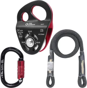 GM CLIMBING 32kN Double Tie-in Hitch Pulley CE UIAA Certified Hitch Tender Advance Prusiks for Arborist Tree Climbing Positioning Lanyards