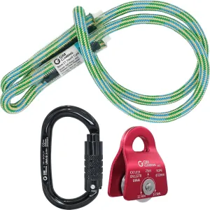 GM CLIMBING Micro Prusik Minding Pulley 25kN CE UIAA Certified 12mm Single Pulley Mobile Side Plates for Arborist Rigging Climbing Rescue