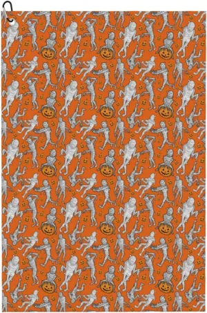 Golf Towel 24"X16" with Carabiner Clip for Golf Bag Towel Gift for Golfer Men Women-Halloween Mummy