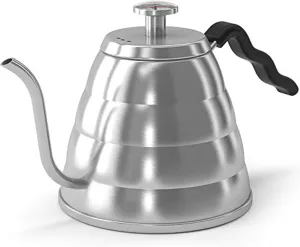 Gooseneck Kettle with Thermometer - 40oz Premium Stainless Steel Pour Over Coffee Maker Kettle, Stove Top, w/Precision Drip Spout, for Drip Coffee, French Press, Tea Kettle, 5 Cup