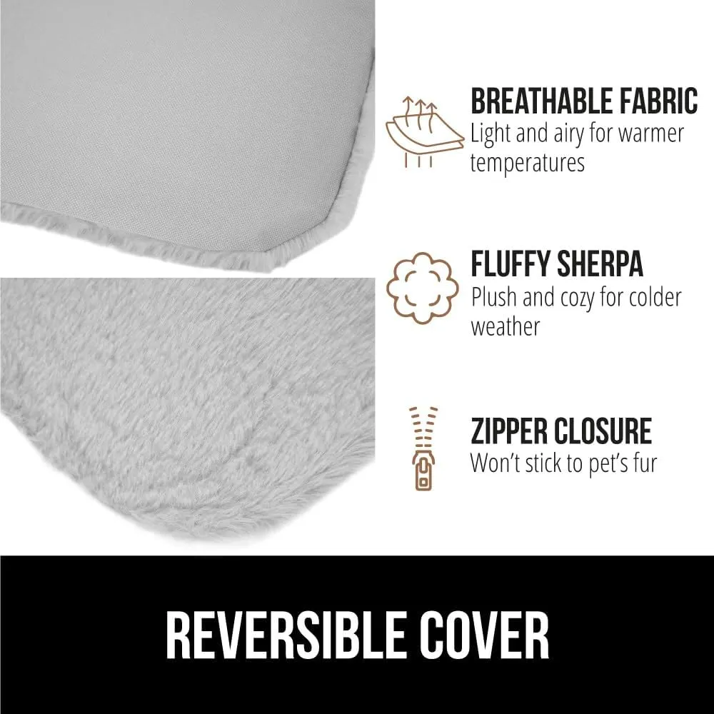 GORILLA GRIP Cat Window Perch, Sturdy Cat Hammock Bed Window Seat with 6 Large Suction Cups, Foldable Cordless Indoor Kitten Wall Shelves, Strong Metal Frame, Reversible Washable Cover, Large Gray