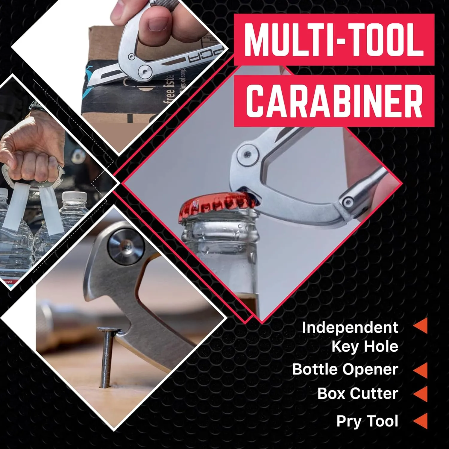 GPCA Carabiner Keychain Clip, Key Organizer, Key Ring, car Key Holder, Multi Tool EDC Gear with Bottle Opener