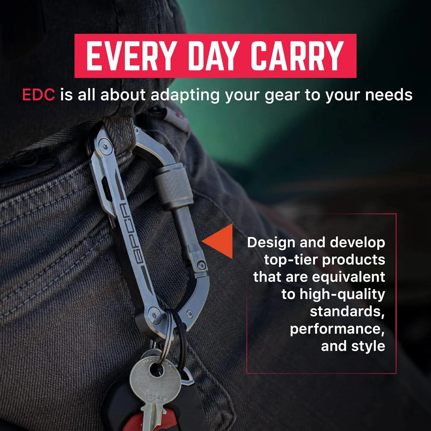 GPCA Carabiner Keychain Clip, Key Organizer, Key Ring, car Key Holder, Multi Tool EDC Gear with Bottle Opener