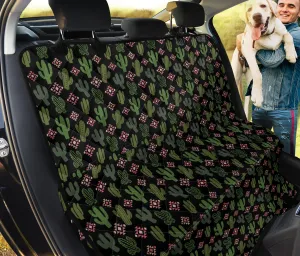Green and Pink Cactus Dog Hammock Back Seat Cover For Pets