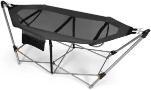 Grey Portable Camping Foldable Hammock with Stand and Carry Case New