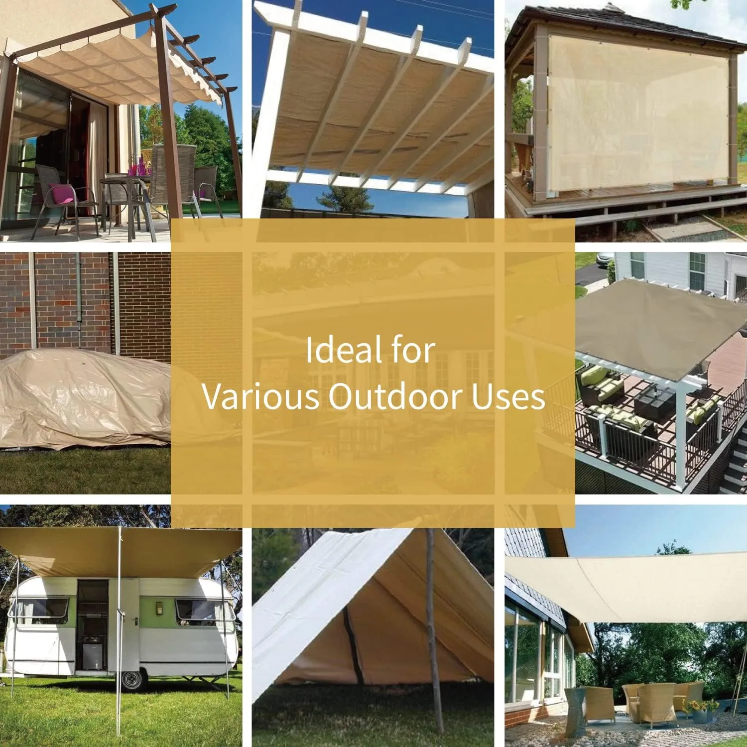 GUARD SHIELD Beige Tarp 10x12 Feet Large Tarps Heavy Duty Outdoor Tarpaulin Cover 12mil