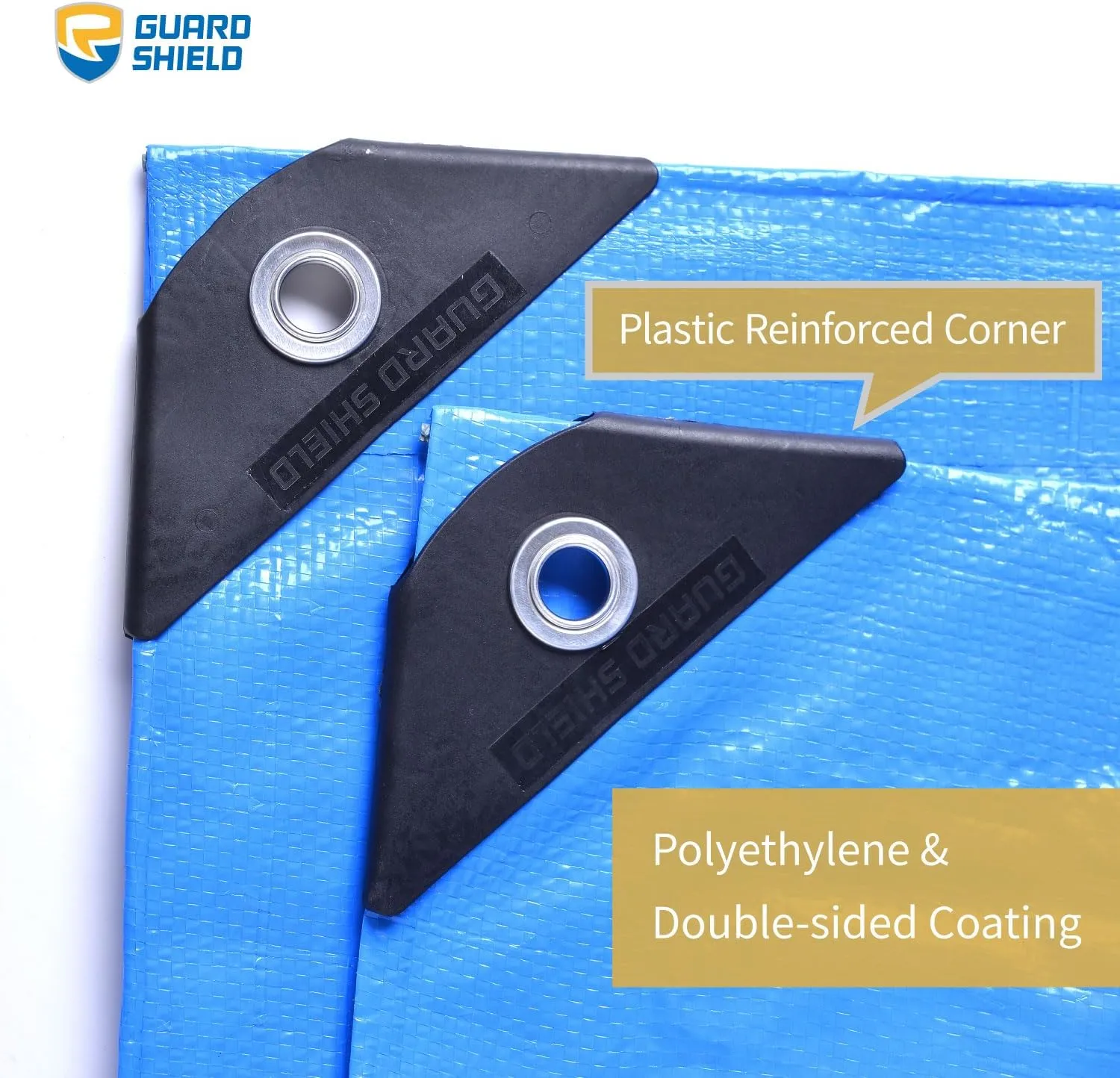 GUARD SHIELD Blue Tarp Waterproof 30x30 Feet Medium Duty All Purpose Poly Tarps Cover 7mil