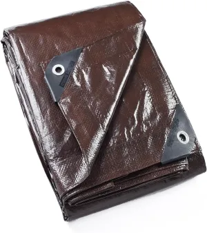 GUARD SHIELD Brown Tarp 20x30 Feet Waterproof Tarps Lightweight Camping Tarp Outdoor Multi Purpose Poly Cover 6mil