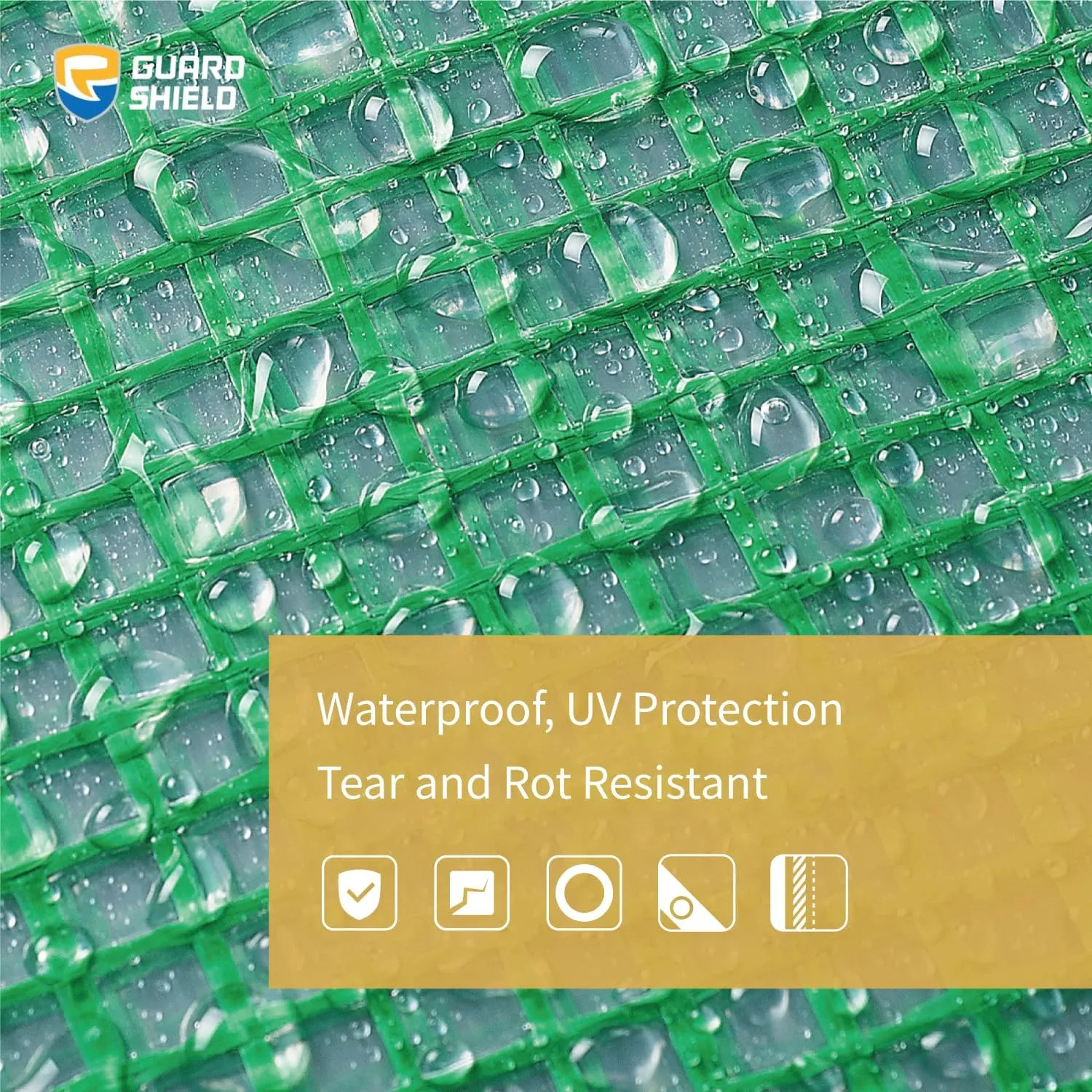 GUARD SHIELD Clear Green Tarp Heavy Duty 10x12 Feet Waterproof for Greenhouse Outdoor Garden Poly Cover UV Resistant 3x3 Weave 10mil