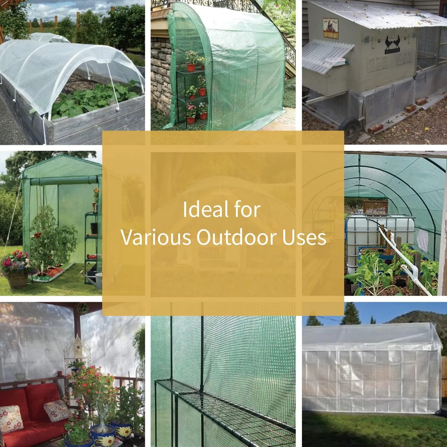 GUARD SHIELD Clear Green Tarp Heavy Duty 10x12 Feet Waterproof for Greenhouse Outdoor Garden Poly Cover UV Resistant 3x3 Weave 10mil